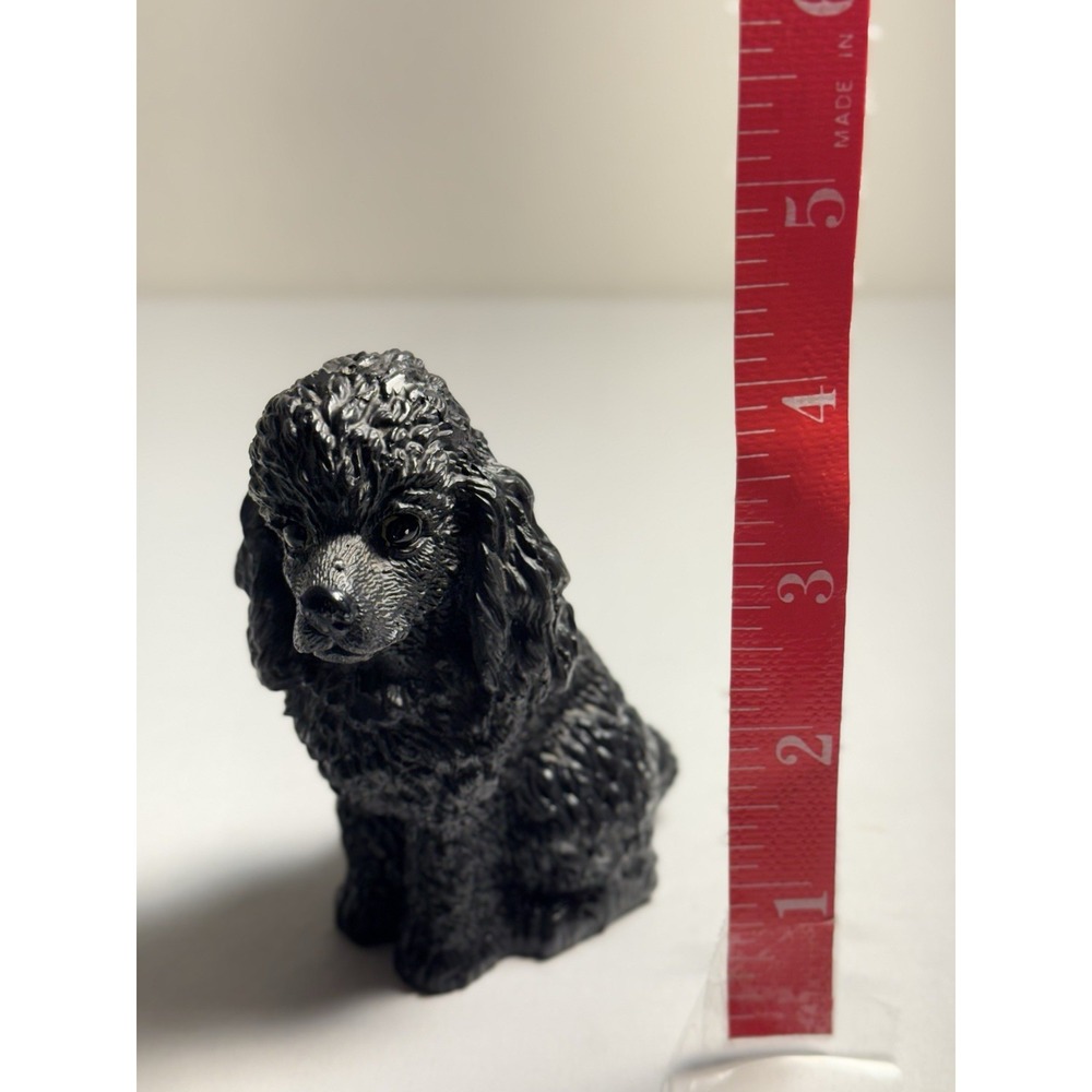 Black Poodle Figurine Ceramic Dog 4" Vintage 90s Collectible - Picture 5 of 6